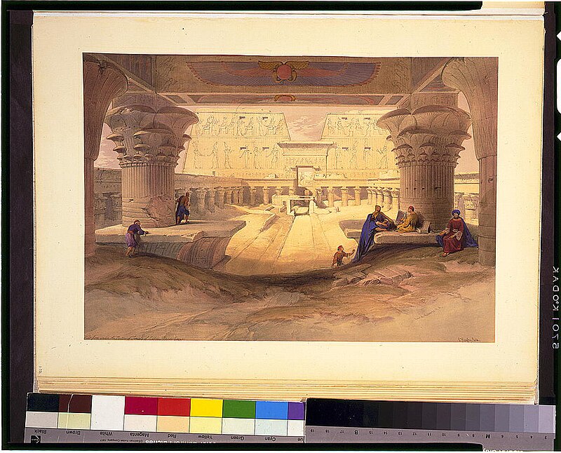 View from under the portico of Temple of Edfou - David Roberts, R.A. LCCN2002717599, David Roberts, 1846