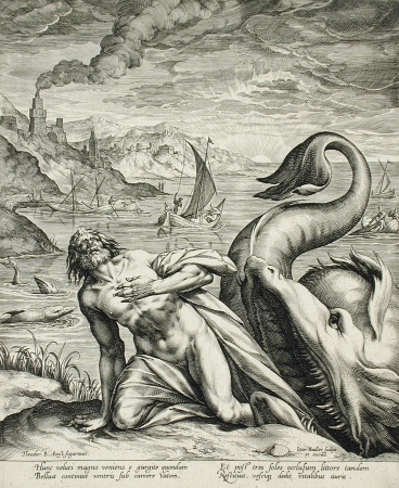 Jonah Spat Up by the Whale, Jan Sadeler, circa 1582