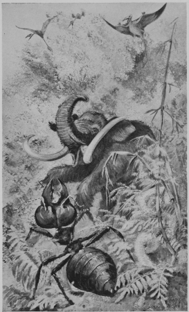 A Journey in Other Worlds - 06 - A Battle Royal on Jupiter, Daniel Carter Beard, 1894