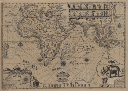 Tabula itineraria octo navium ductore Jacobs Cornelis Van Neck quae aromatibus divensis onustae comun edierae salvae, Benjamin Wright, 1600