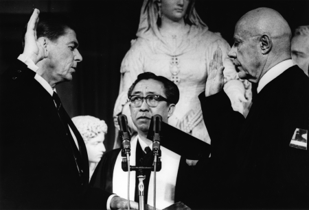 Marshall McComb Swearing-In Ronald Reagan As Governor of California