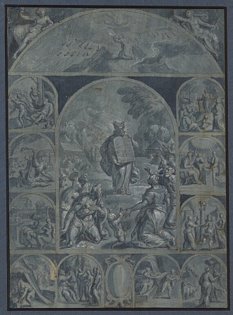 Moses shows the tables of the law to the people, Jan Snellinck, between 1566 and 1638