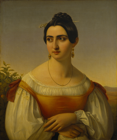 Portrait of the model Fortunata Segatori from Subiaco, Johann Heinrich Richter, 1833