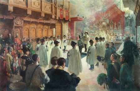 The knighting of Viktor Count Boos zu Waldeck. (Innsbruck, Hofkirche, 20th June 1911)., Theodor Josef Ethofer, 1913