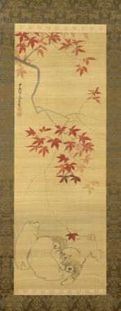 Puppies Under a Maple Branch, Nagasawa Rosetsu, circa 1790 (Edo)