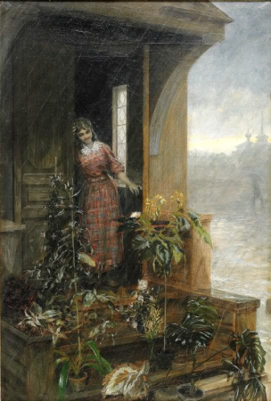 Девушка на крыльце