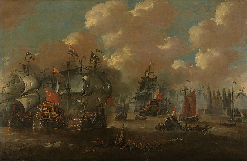 Battle of Elseneur in the Sound between the Dutch and Swedish fleets, November 8, 1658, Peter van de Velde, between 1670 and 1679