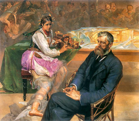 Portrait of Adam Asnyk with a Muse, Jacek Malczewski, 1895-1897
