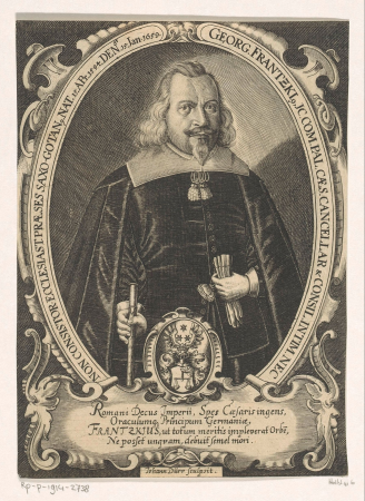 Portret van Georg Frantzke, RP-P-1914-2738, Johann Dürr, between 1659 and 1663