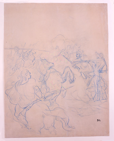Sketch of Two Groups Fighting, Théophile Steinlen, circa 1905–6