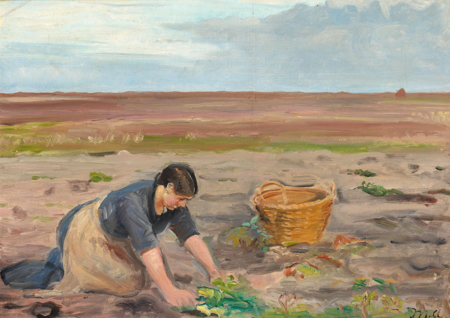 Working in the fields., Michael Peter Ancher, between 1867 and 1927