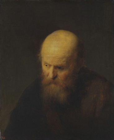 Bust of an old man with a bald head, Rembrandt, circa 1630