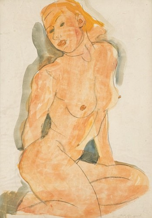 Joachim Weingart - Akt - akwarela, Joachim Weingart, before 1939