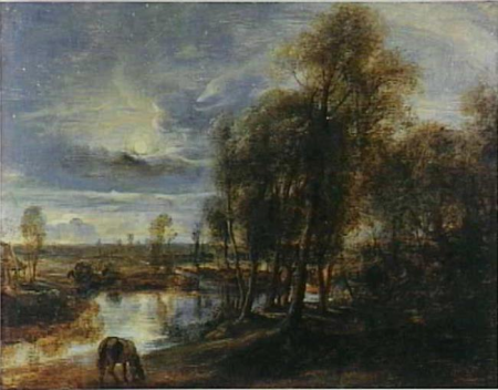 Landscape with moon and stars, Peter Paul Rubens, circa 1637