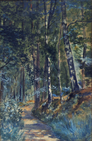 Gerrit van Dokkum - Pad door bos, Gerrit van Dokkum, circa 1900