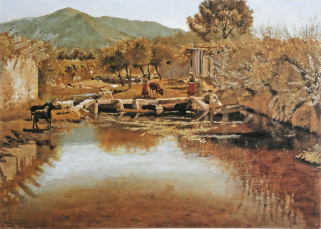 Pedro Weingärtner - Pastoras com cabras - 1909, Pedro Weingärtner