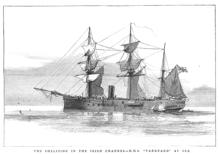 The Collision in the Irish Channel, H.M.S. Vanguard at Sea., William Edward Atkins, 11 September 1875