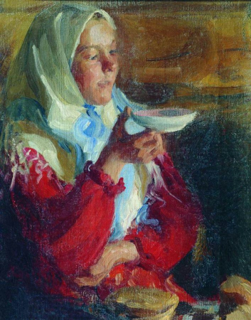 Ivan Kulikov Peasant with a saucer. 1899, 1909