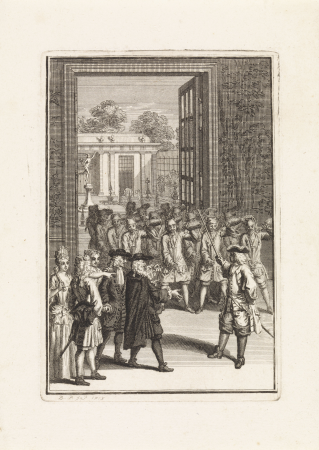 Ontvangst van een elegant gezelschap, RP-P-OB-65.619, Bernard Picart, 1713
