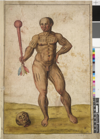 After John White - Recto Tupinamba Indians mourning, leaf from a volume (now consisting of 113 leaves of drawings), SL,5270.7, John White