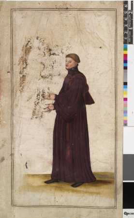 After John White - Medieval male figure, leaf from a volume (now consisting of 113 leaves of drawings), after John White, SL, 5270.4