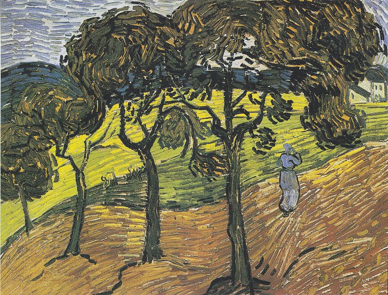 Landscape with Trees and Figures, Vincent van Gogh