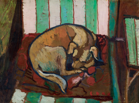 Sleeping dog on a cushion, Suzanne Valadon, circa 1923
