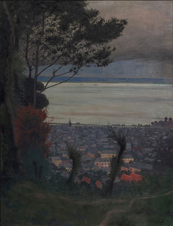 Vallotton - Vue d'Honfleur, le soir, 1912, 1109080013, Félix Vallotton