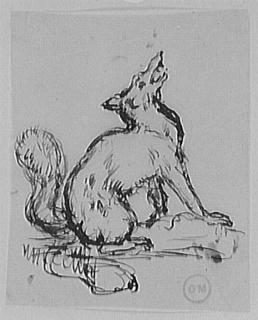 Reverse Fox Study for The Crow and the Fox, Gustave Moreau
