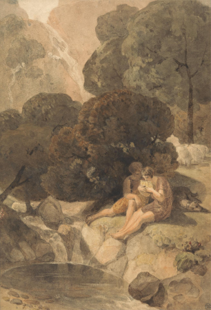 Arcadian Shepherds by a Pool, Joshua Cristall