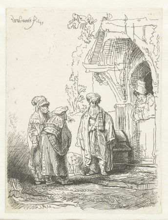 Drie mannen in oosterse kleding, RP-P-1957-213-B, Rembrandt, 1816