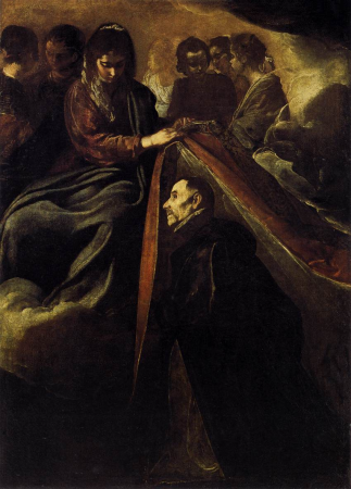 St Ildefonso Receiving the Chasuble from the Virgin, Diego Velázquez, circa 1620