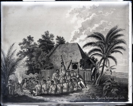 An Offering Before Captain Cook, from Brother Bertram Photograph Collection, John Webber, between 1883 and 1905