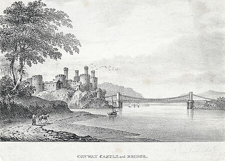 Conway Castle and Bridge, William Crane, circa 1840