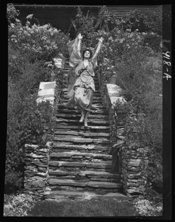 Scene from Sanctuary, A Bird Masque, by Percy MacKaye, in rehearsal for first performance at the Meriden Bird Club sanctuary dedication in New Hampshire LOC agc.7a00153, 1913