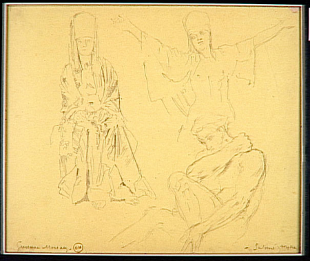 Study sheet for Salome dancing before Herod and Hercules and the Lernaean Hydra, Gustave Moreau