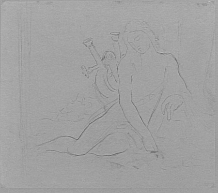 Study of the poet in The Poet and the Mermaid, Gustave Moreau, between 1850 and 1895