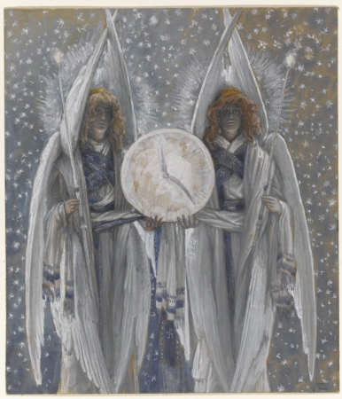 Angels Holding a Dial Indicating the Different Hours of the Acts of the Passion, James Tissot, between 1886 and 1894