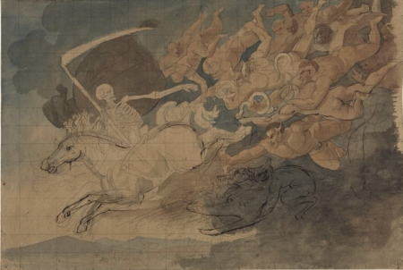 Death with a Host of Demons by Christian Ferdinand Hartmann, ink and wash, Ferdinand Hartmann