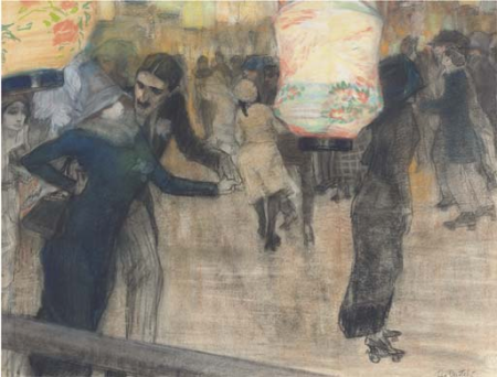 Leo Gestel Rollerskating c1908-1910, Leo Gestel, between 1908 and 1910