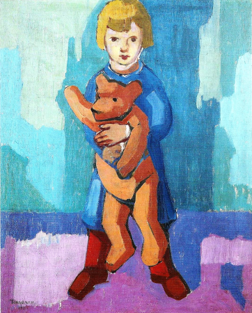 Algot with teddybear, Axel Törneman, 1921