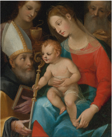 Madonna and Child with Saints Augustine, John the Evangelist and Joseph, Vincenzo Rustici, circa 1610