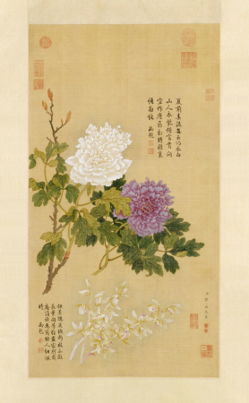 "Scroll of Peony and Orchid by Zou Yigui", Zou Yigui