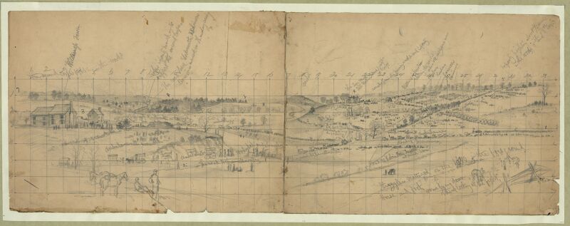 General view of the Battle of the Wilderness, from a point north of the tavern, looking toward Parker's store LCCN2004661870, Edwin Forbes, 1864