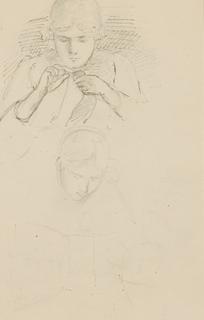 Handwerkende vrouw, RP-T-1981-450-7(R), Jozef Israëls, between 1834 and 1911