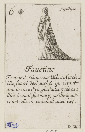 Jeu des reines renommées. Faustine. Vingt-deuxième numéro d'une suite de 52 pièces. (A. de Vesme 616 Dutuit 118), GDUT2666, Stefano della Bella, En 1644