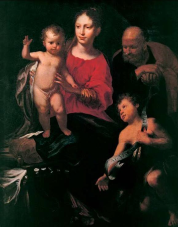 Holy Family with St. John the Baptist, Bernardo Strozzi, circa 1600