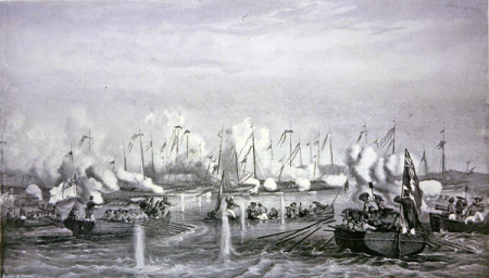 Battle of Fatshan Creek, a Royal Navy vs Chinese war junks, Oswald Walters Brierly, 1 June 1857