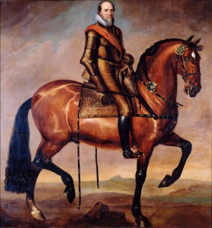 Equestrian portrait of Maurice of Nassau, Anselm van Hulle, between 1645 and 1647