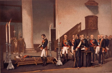 King Amadeo I contemplating the corpse of General Prim, Antonio Gisbert, circa 1870